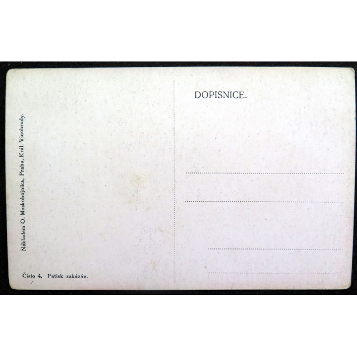 Carte postale tchèque réalisée par O. Moskobojnika, Prague, Král Vinohrady
