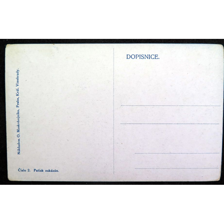 Carte postale tchèque réalisée par O. Moskobojnika, Prague, Král Vinohrady