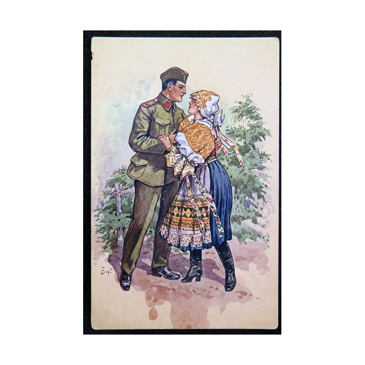 Carte postale tchèque réalisée par O. Moskobojnika, Prague, Král Vinohrady