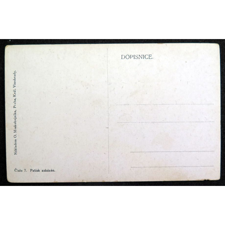 Carte postale tchèque réalisée par O. Moskobojnika, Prague, Král Vinohrady