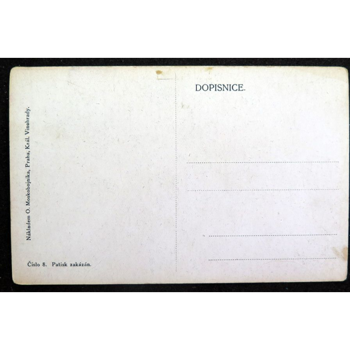Carte postale tchèque réalisée par O. Moskobojnika, Prague, Král Vinohrady