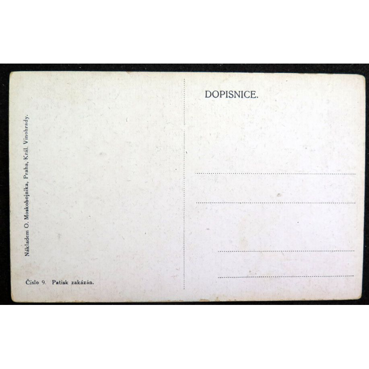 Carte postale tchèque réalisée par O. Moskobojnika, Prague, Král Vinohrady