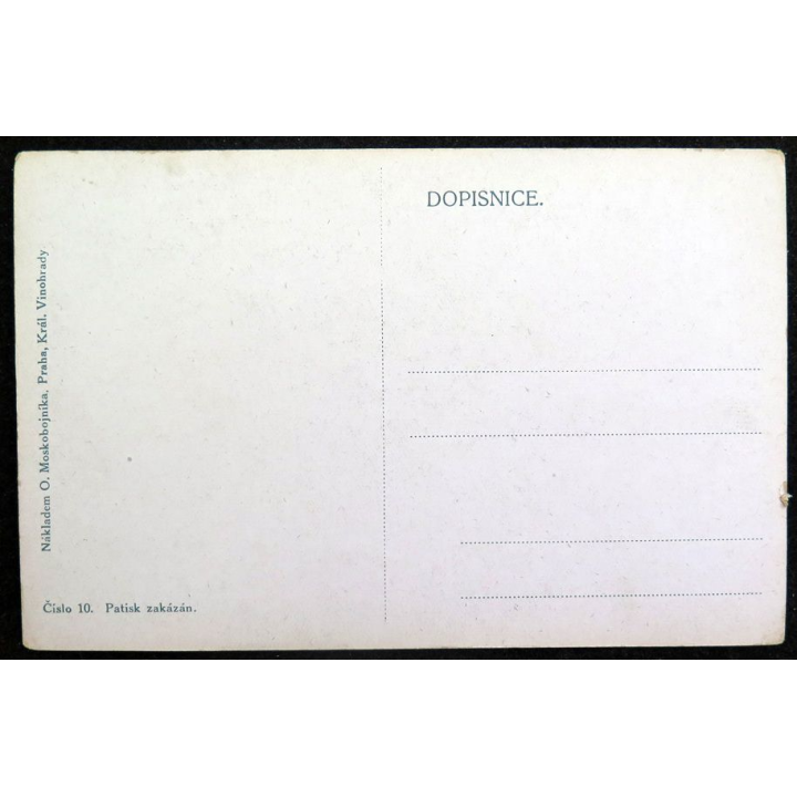 Carte postale tchèque réalisée par O. Moskobojnika, Prague, Král Vinohrady
