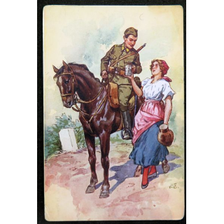 Carte postale tchèque réalisée par O. Moskobojnika, Prague, Král Vinohrady