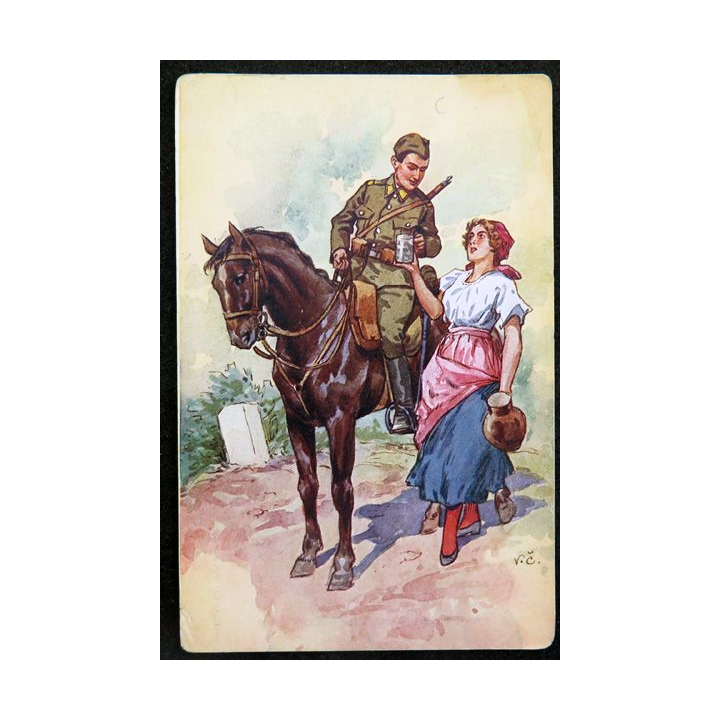 Carte postale tchèque réalisée par O. Moskobojnika, Prague, Král Vinohrady
