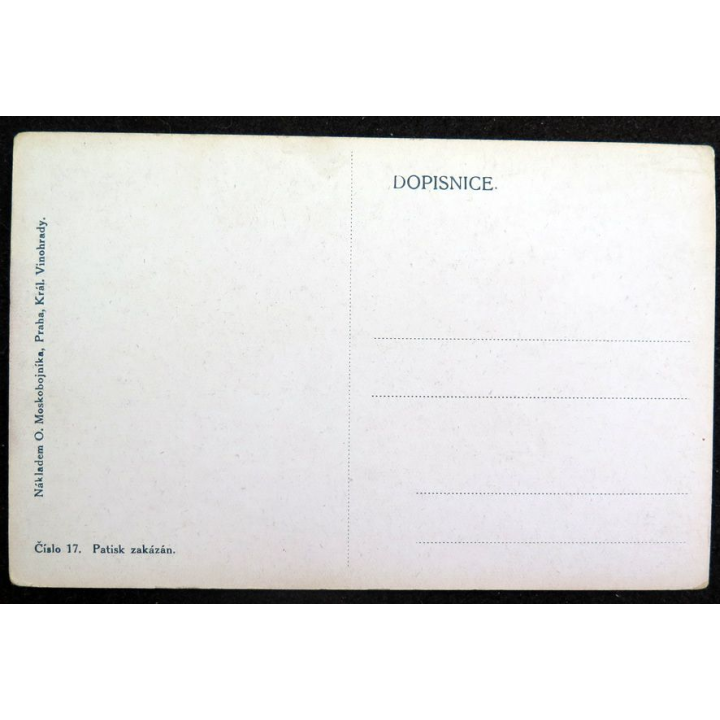 Carte postale tchèque réalisée par O. Moskobojnika, Prague, Král Vinohrady