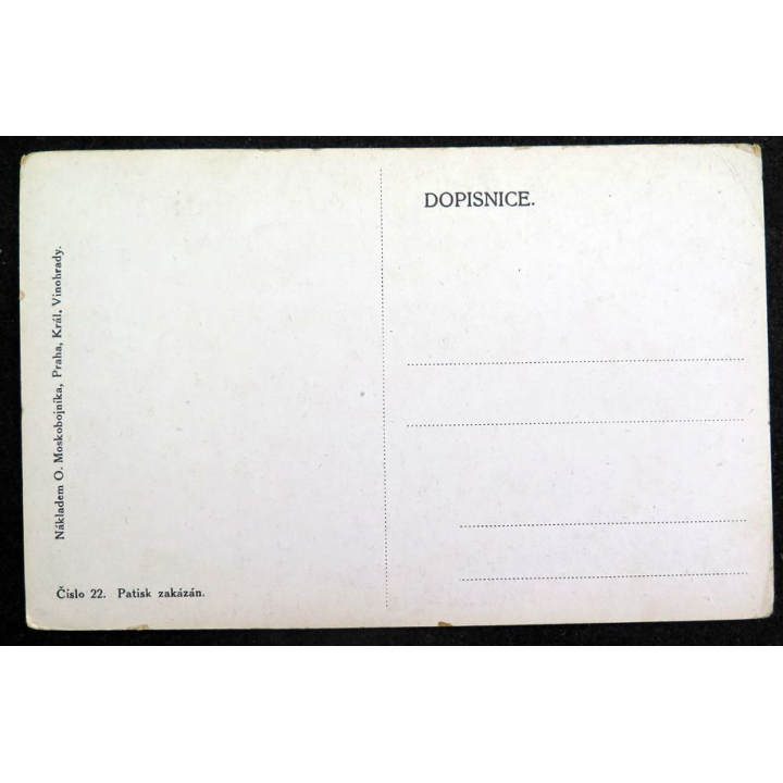 Carte postale tchèque réalisée par O. Moskobojnika, Prague, Král Vinohrady