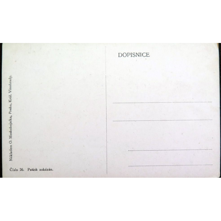 Carte postale tchèque réalisée par O. Moskobojnika, Prague, Král Vinohrady