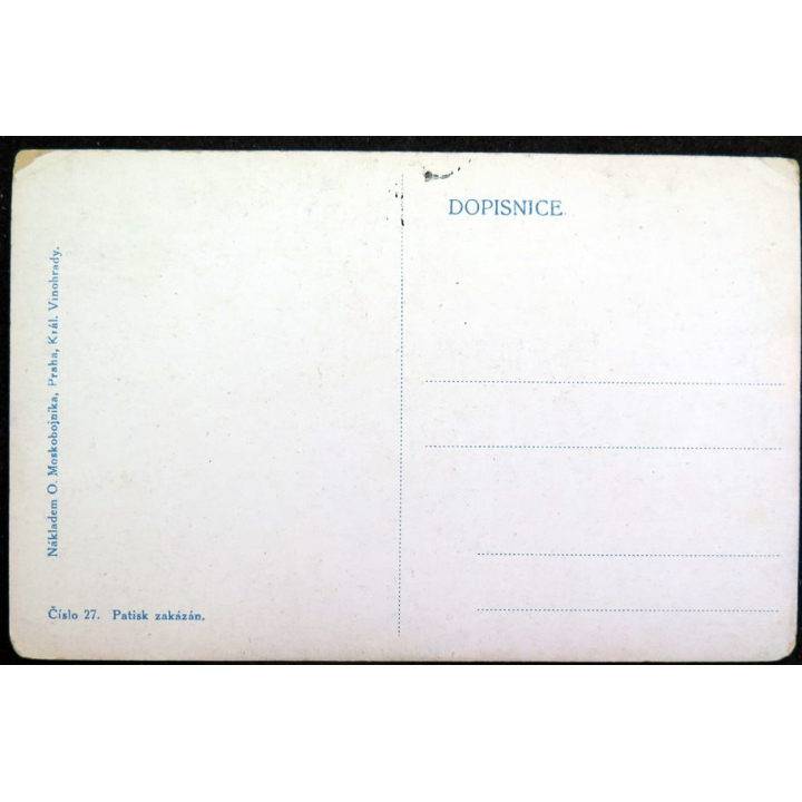 Carte postale tchèque réalisée par O. Moskobojnika, Prague, Král Vinohrady