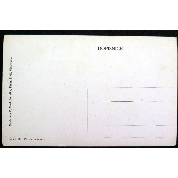 Carte postale tchèque réalisée par O. Moskobojnika, Prague, Král Vinohrady
