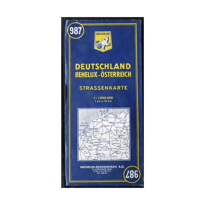 Carte Michelin N° 987 Allemagne-Benelux-Autriche 1:1000 000