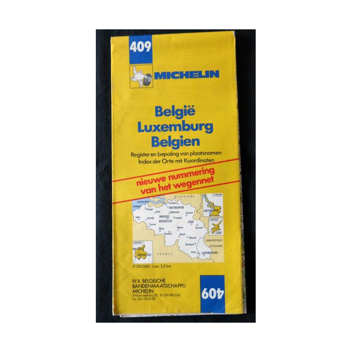 Carte Michelin N° 409 Belgique-Luxembourg 1:200 000