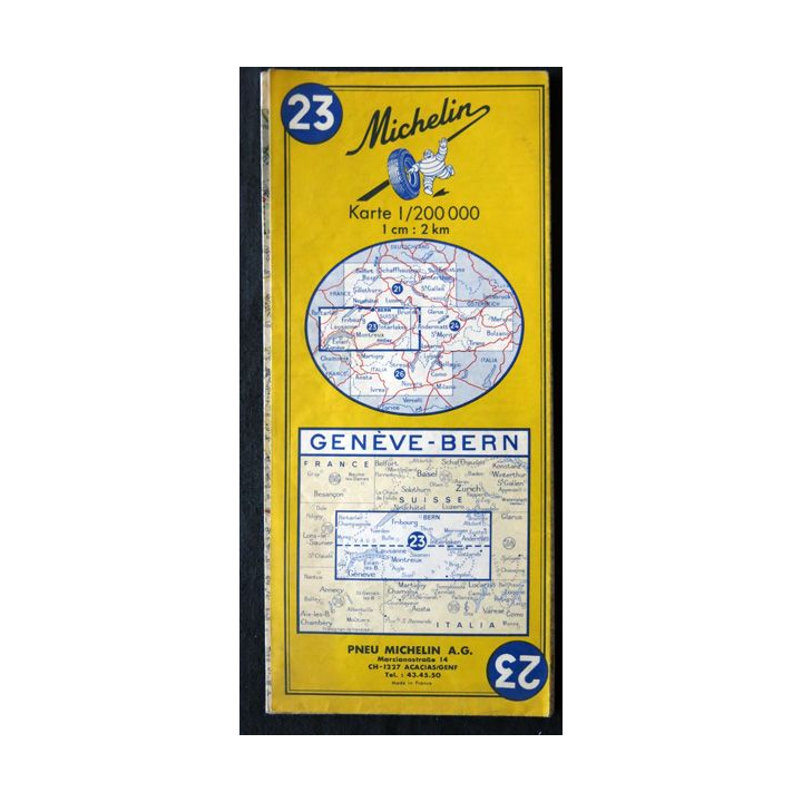 Carte Michelin N° 23 Genève-Bern 1:200 000