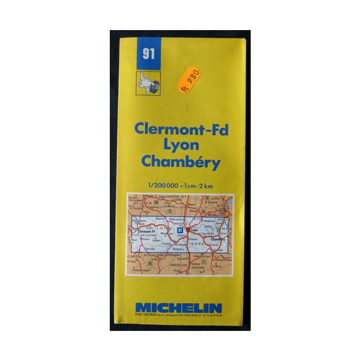 Carte Michelin N° 73 Clermont-Ferrand-Lyon Chambéry 1:200 000
