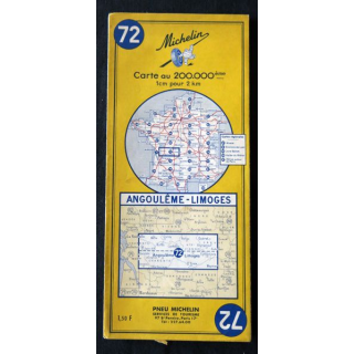 Carte Michelin N° 72 Angoulème-Limoges 1:200 000