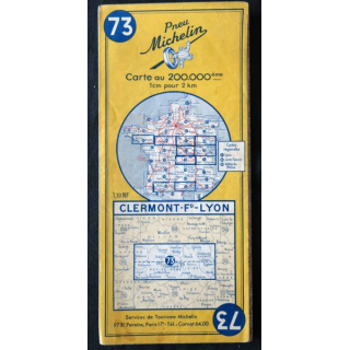 Carte Michelin N° 73 Clermont-Ferrand-Lyon 1:200 000