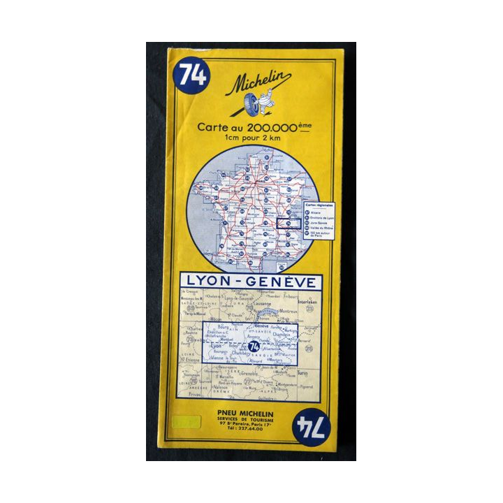 Carte Michelin N°74 Lyon-Genève 1:200 000