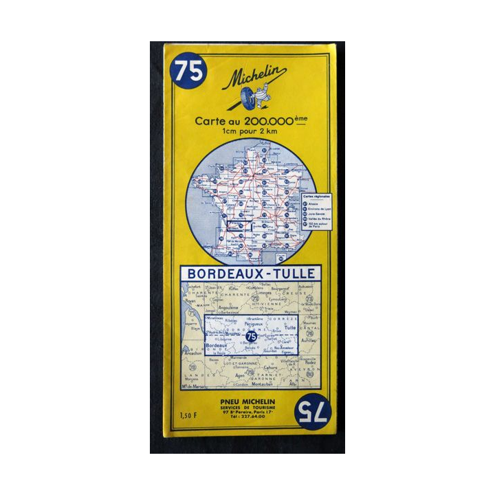 Carte Michelin N° 75 Bordeaux-Tulles 1:200 000