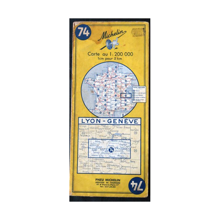 Carte Michelin N°74 Lyon-Genève 1:200 000
