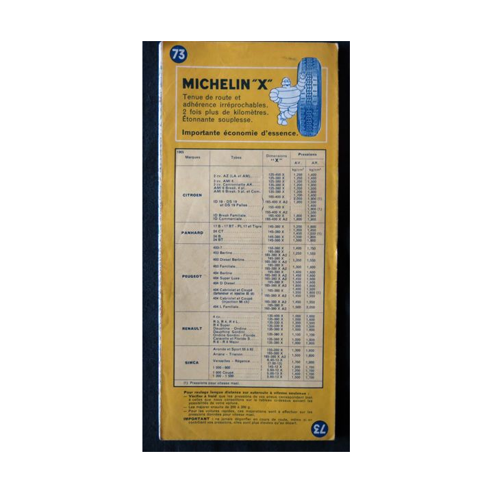Carte Michelin N° 73 Clermont-Ferrand-Lyon 1:200 000