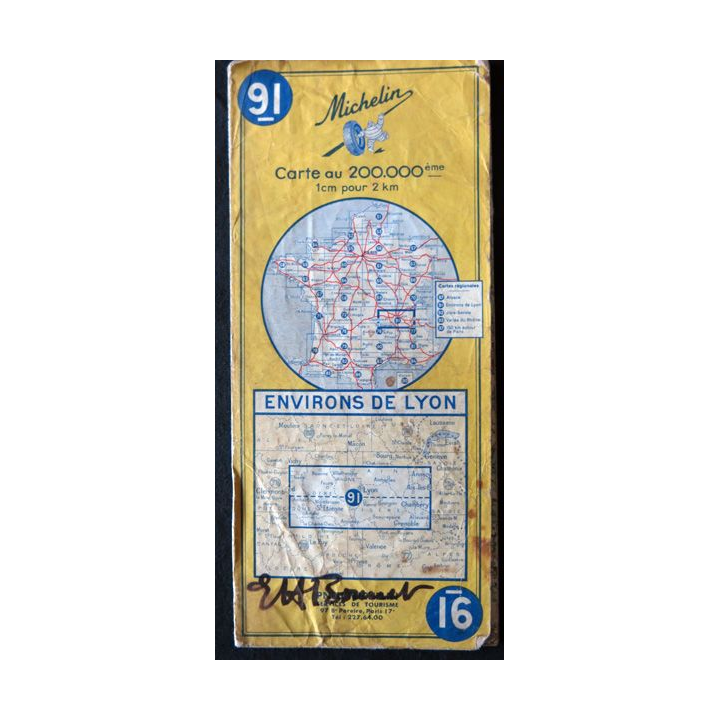 Carte Michelin N° 91 Environs de Lyon 1:200 000