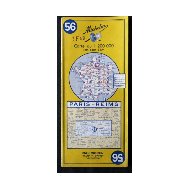 Carte Michelin N° 56 Paris - Reims  1:200 000