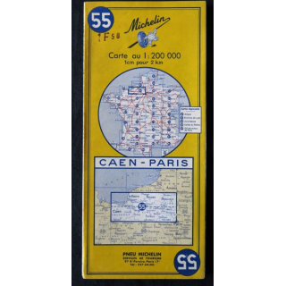 Carte Michelin N° 55 Caen-Paris 1:200 000