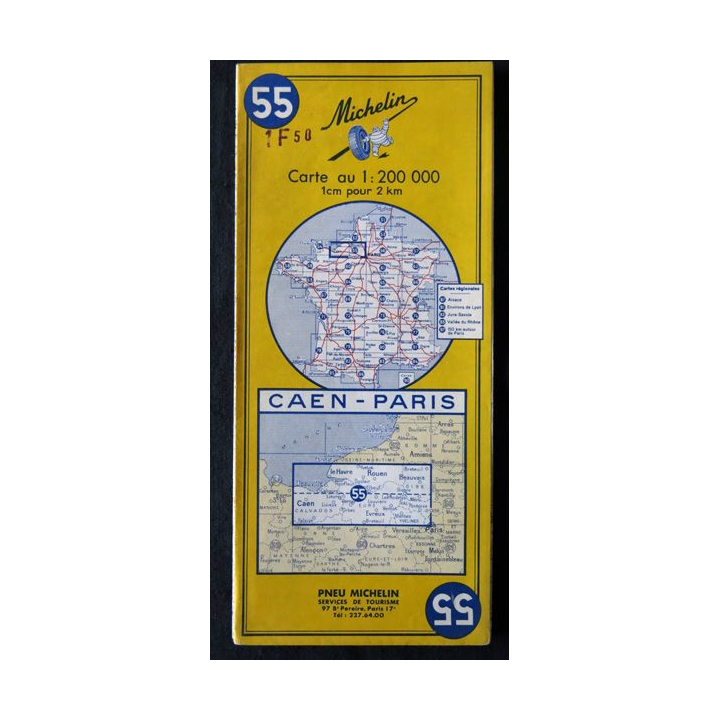 Carte Michelin N° 55 Caen-Paris 1:200 000