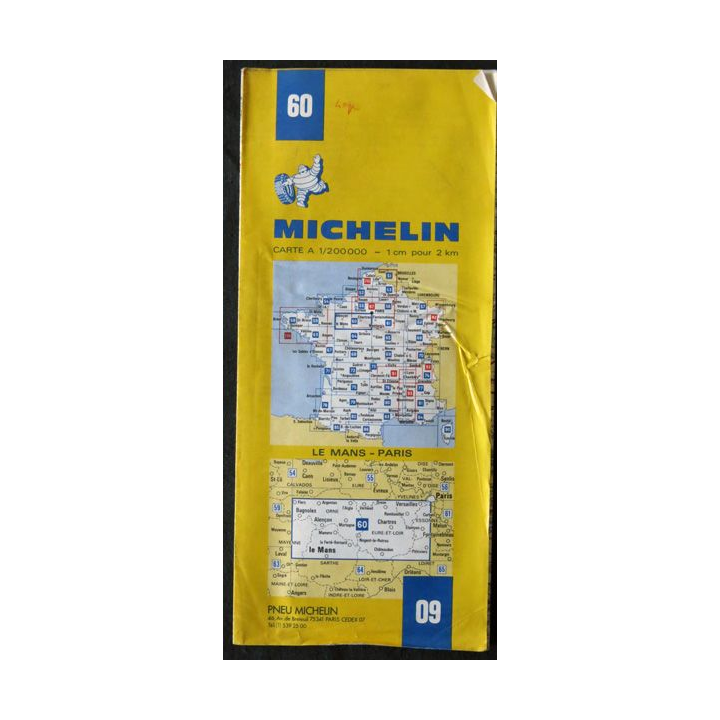 Carte Michelin N° 60 Le Mans - Paris 1:200 000