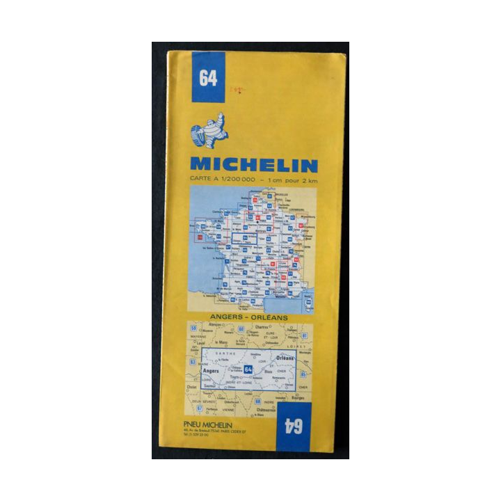 Carte Michelin N° 64 Angers - Orléans 1:200 000