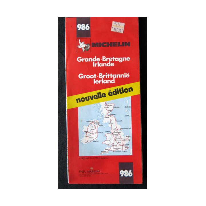 Carte Michelin N° 986  Grande Bretagne - Irelande  1:1000 000 Nouvelle édition