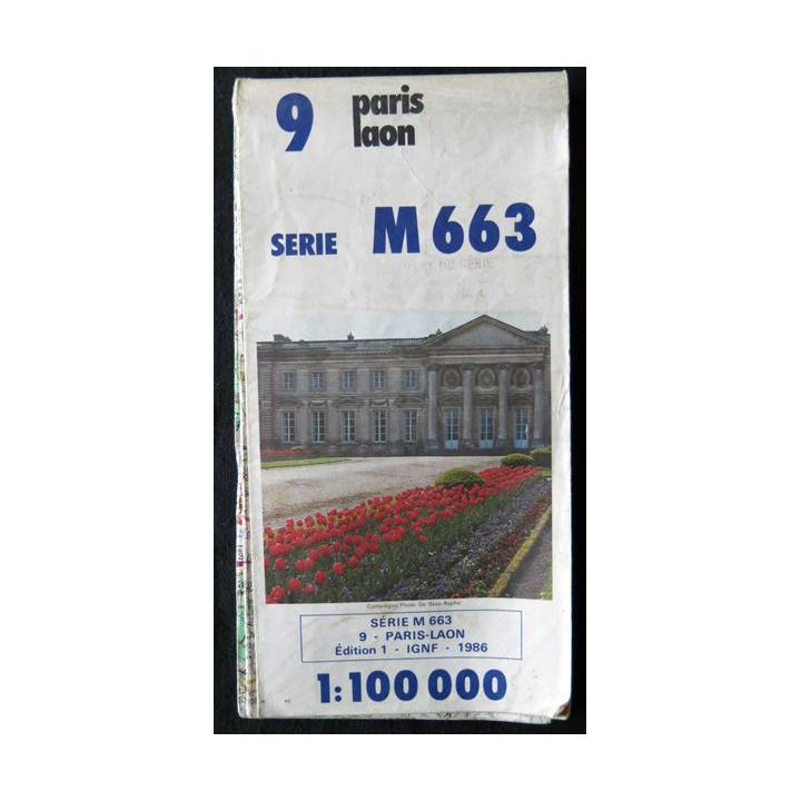 Carte IGN N°9 série M 663 Paris - Laon 1:100 000