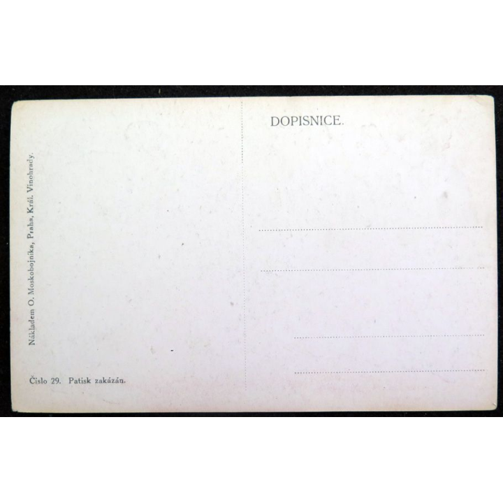 Carte postale tchèque réalisée par O. Moskobojnika, Prague, Král Vinohrady