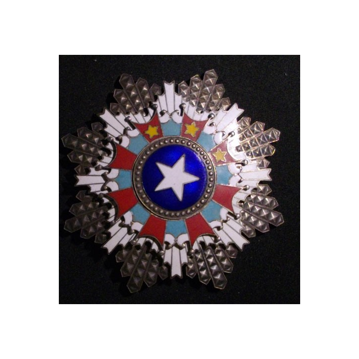 CHINE : Plaque de l'ordre de l'étoile brillante (Copie sur métal en émail)