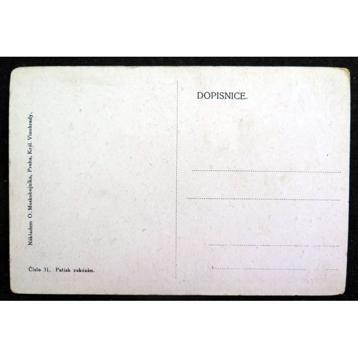 Carte postale tchèque réalisée par O. Moskobojnika, Prague, Král Vinohrady
