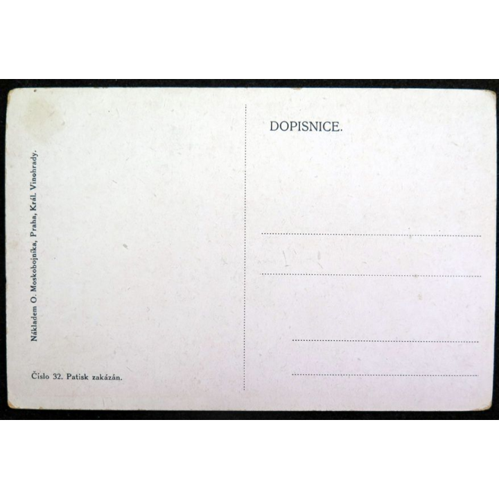 Carte postale tchèque réalisée par O. Moskobojnika, Prague, Král Vinohrady