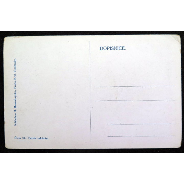 Carte postale tchèque réalisée par O. Moskobojnika, Prague, Král Vinohrady