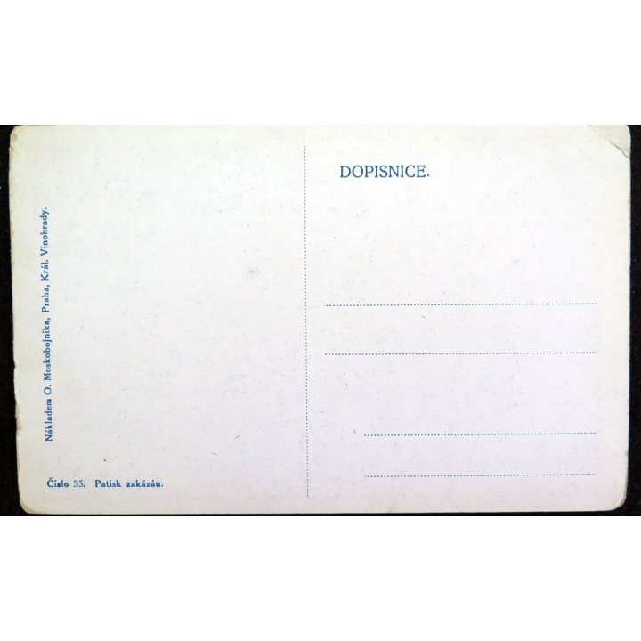 Carte postale tchèque réalisée par O. Moskobojnika, Prague, Král Vinohrady