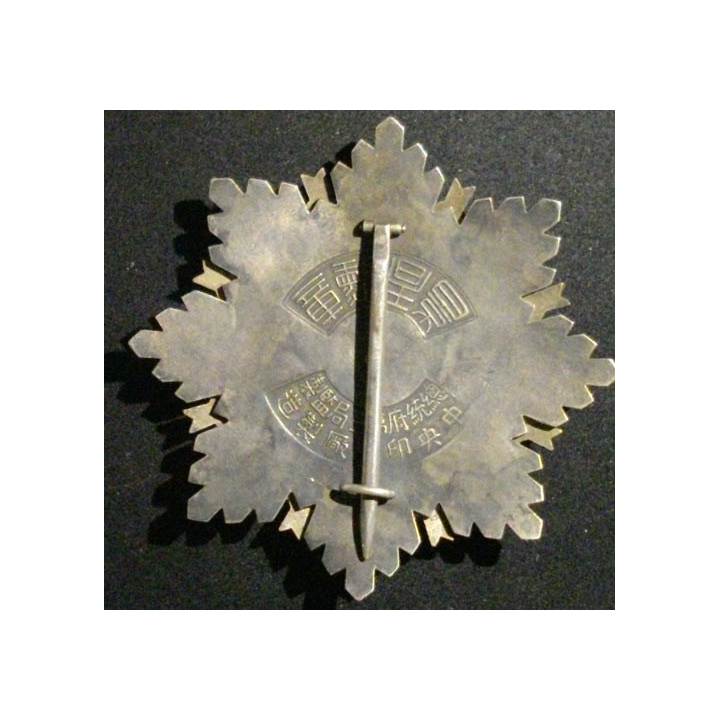 CHINE : Plaque de l'ordre de l'étoile brillante (Copie sur métal en émail)