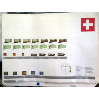 Poster sur les insignes de l'armée suisse 45 x 62  cm