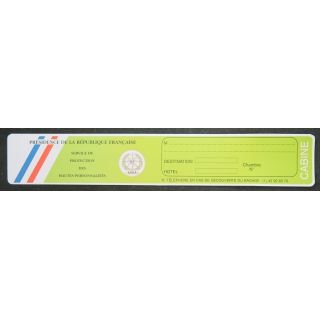 Ticket de bagage en cabine du service de protection des Hautes personnalités