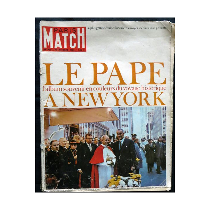 Magazine PARIS MATCH N° 862 du 16 octobre 1965 : Le Pape à New YorK