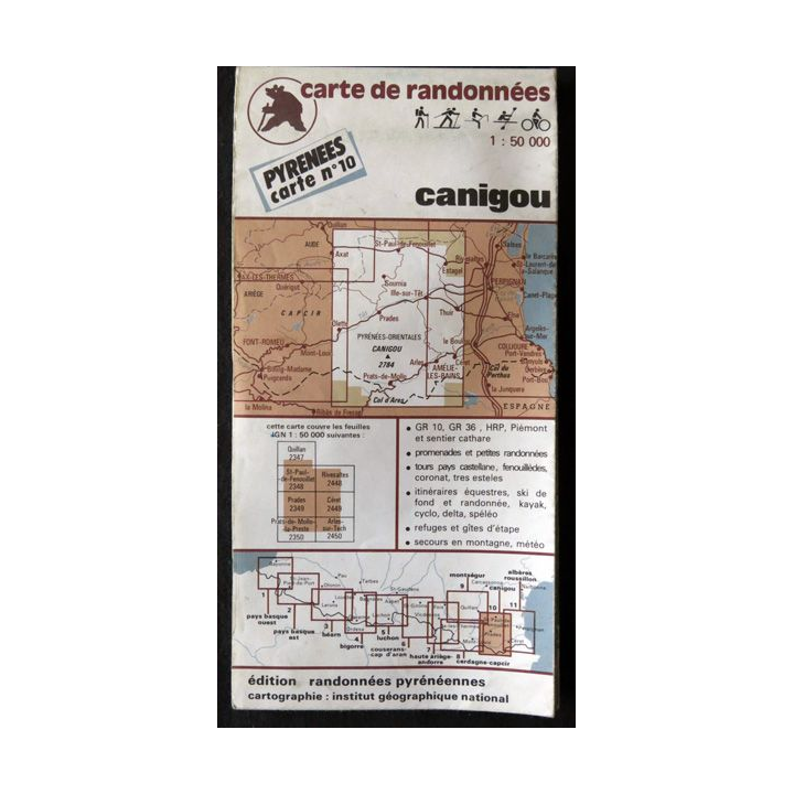 Carte de randonnées N°10  Canigou 1: 50 000