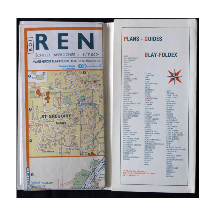 Plan guide Foldex de Rennes et son agglomération