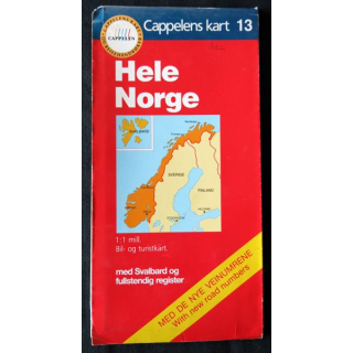 Carte Hele Norge (Norvège) Cappelens kart 13 - 1 : 1mill.