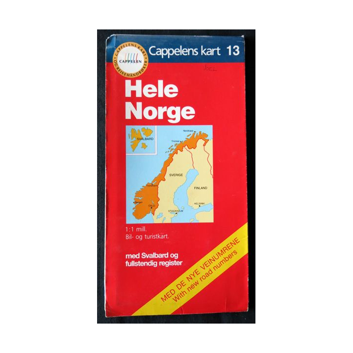 Carte Hele Norge (Norvège) Cappelens kart 13 - 1 : 1mill.