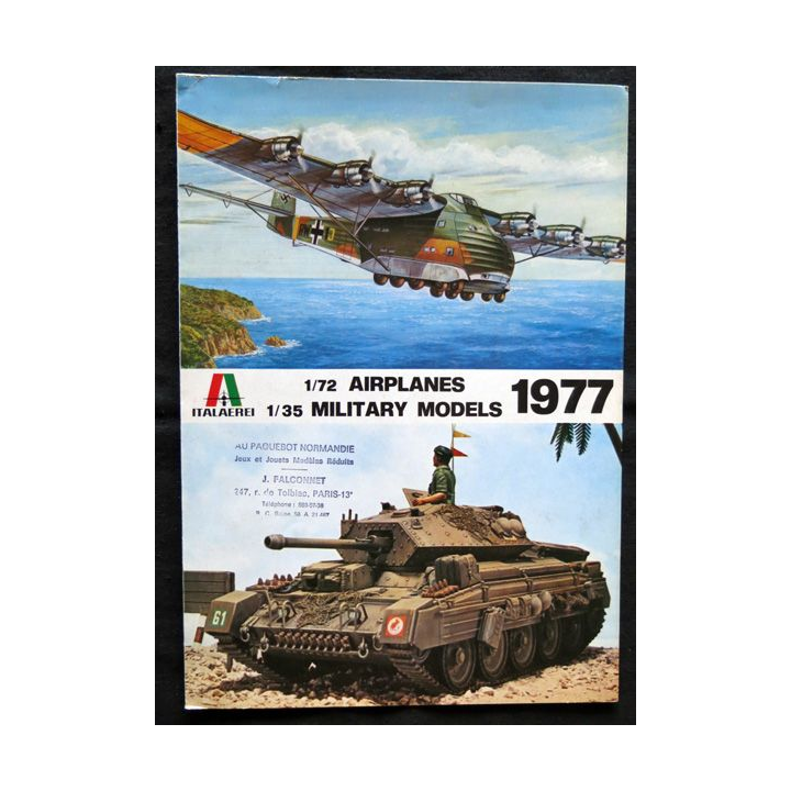 Plaquette Italaerei modèles réduits au 1/72 et 1/35 année1977