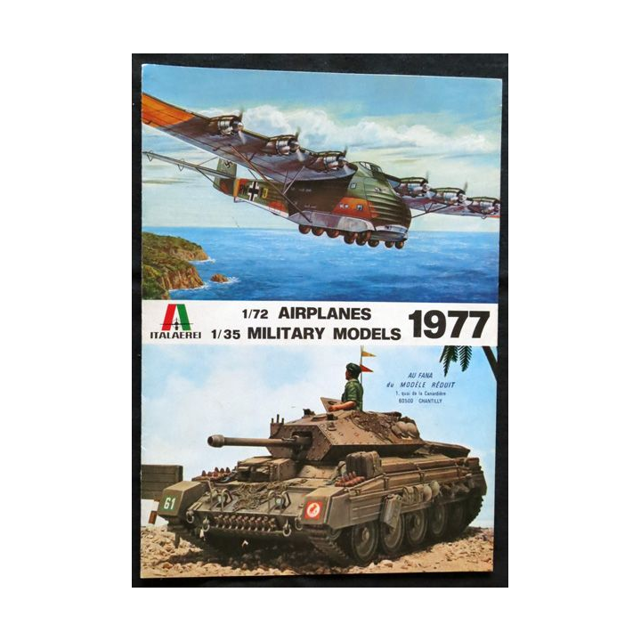 Plaquette Italaerei modèles réduits au 1/72 et 1/35 année1977