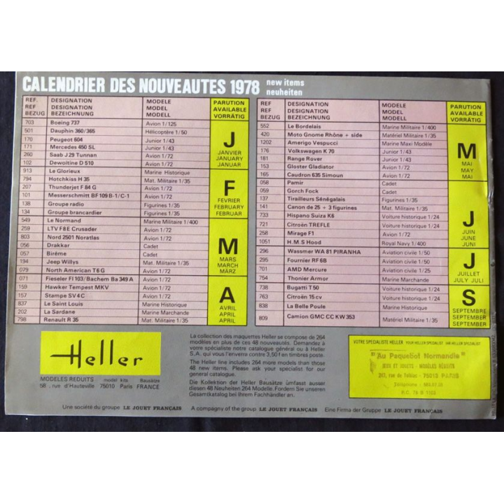 Catalogue Heller Modèles réduits 1978 : 48 nouveautés
