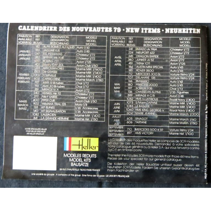 Catalogue Heller Modèles réduits 1979 : 44 nouveautés